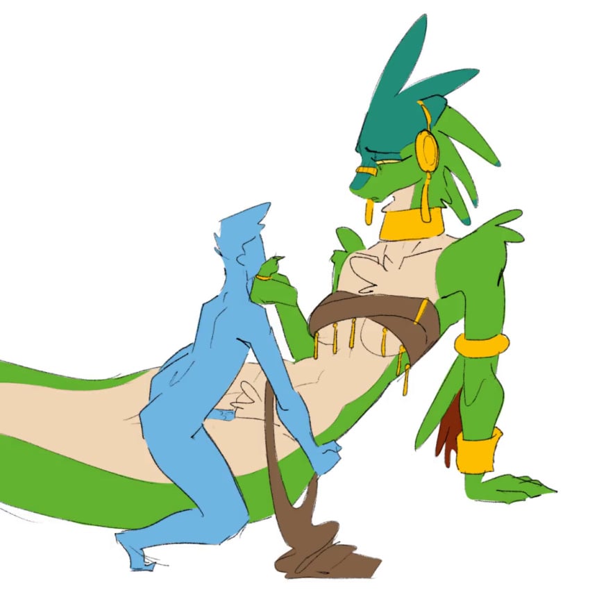 1:1 animated animated_png anthro couatl duo feathered_scalie feathered_snake feathers female female_anthro frame_by_frame gold_(metal) human larger_anthro larger_female larger_penetrated loop male male/female male_human mammal neckwear penetration reptile ring scalie sex short_playtime size_difference smaller_human smaller_male snake thegooper vaginal_penetration