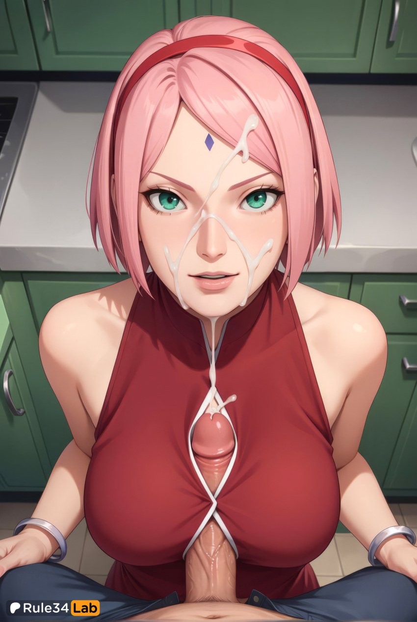 1boy 1boy1girl 1girls ai_generated alternate_breast_size artist_name bare_shoulders boruto:_naruto_next_generations boruto:_two_blue_vortex bracelet breasts collarbone cum cum_on_body cum_on_breasts cum_on_hair ejaculation erection facial facial_mark female forehead_mark green_eyes hairband hi_res jewelry large_breasts lips looking_at_viewer male naruto naruto_(series) naruto_shippuden navel open_fly paizuri paizuri_under_clothes parted_bangs parted_lips penis pink_hair pov pov_crotch red_dress red_hairband rule34lab sakura_haruno short_hair sleeveless sleeveless_dress smile solo_focus straight uncensored veins veiny_penis