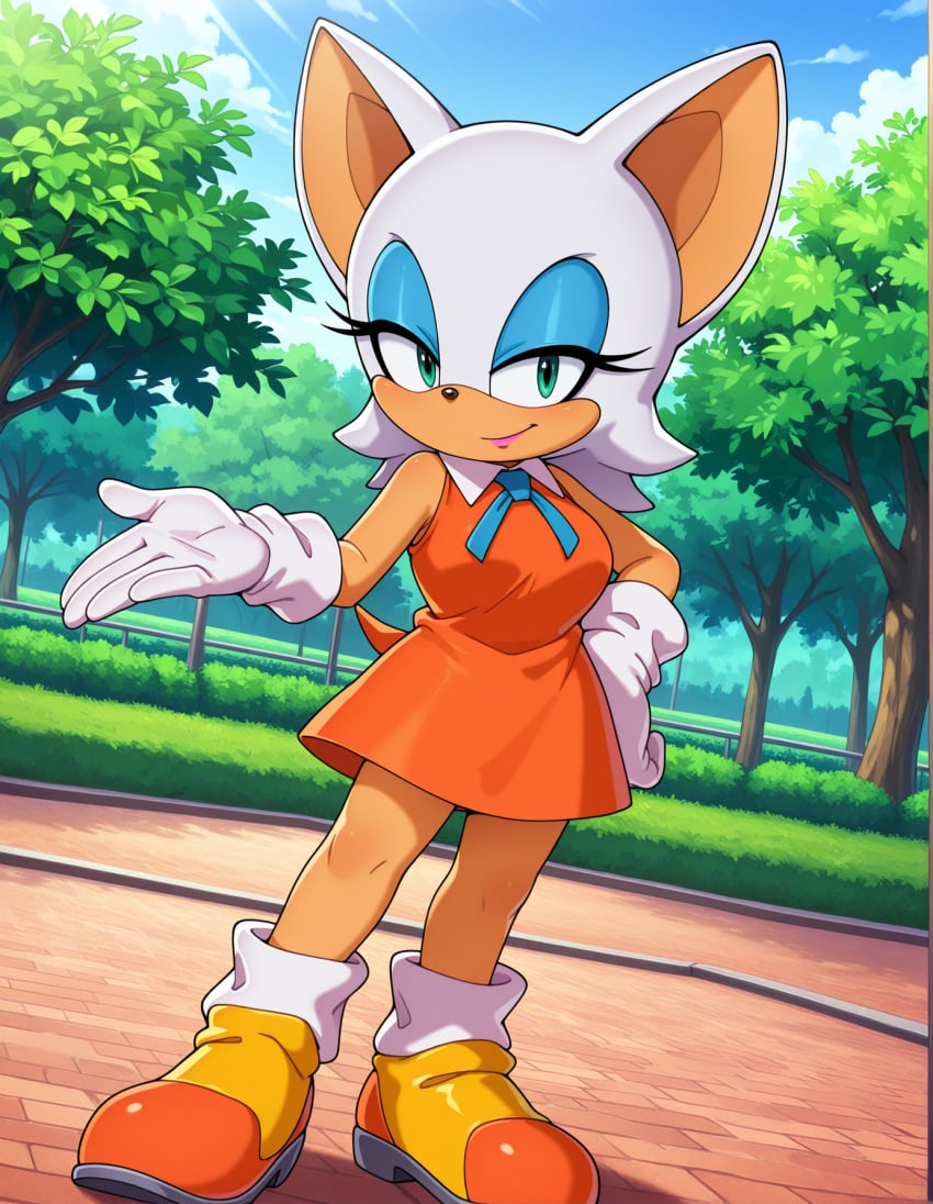 2025 clouds cream_the_rabbit cream_the_rabbit_(cosplay) day daylight daytime deviantart drawing elryusam forest green_eyes meta not_porn pink_lipstick rouge_the_bat sega sonic_the_hedgehog_(series) sun sunlight sunlight_rays