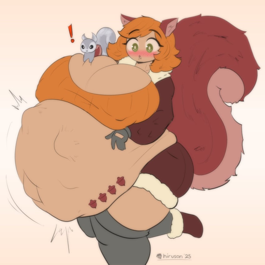 ! 1girls alternate_version_available baby_bump blush breasts female hiruson huge_ass hyper hyper_belly hyper_breasts hyper_pregnancy pregnancy_tally solo_female squirrel_girl_(marvel_rivals) tagme
