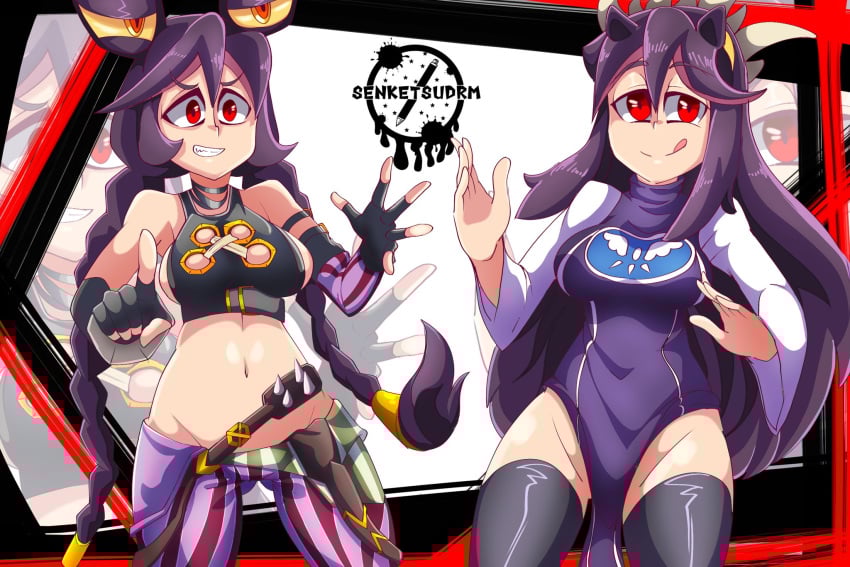 big_ass big_breasts big_butt big_thighs big_titties blush clothing cosplay curvaceous curvaceous_female curvaceous_figure curvy curvy_figure curvy_hips drmsenketsu female female_focus female_only filia jinx_(cosplay) looking_at_viewer purple_hair skullgirls toriel_(cosplay)