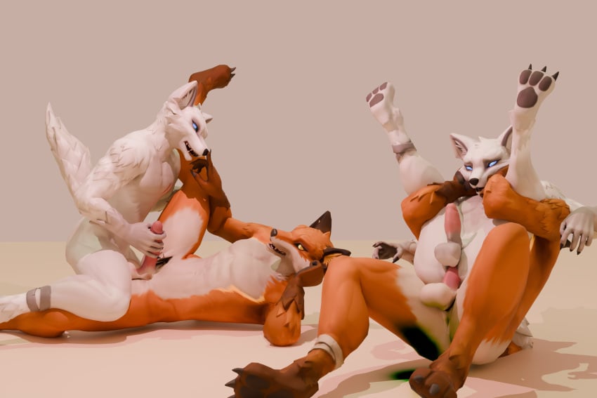 anal anal_sex anthro anthro_on_anthro anthro_penetrated anthro_penetrating arctic_fox balls blue_eyes boop canid canine duo epic_games fennix_(fortnite) fortnite foursome fox full_nelson full_nelson_(legs_held) full_nelson_anal group group_sex handjob hi_res humanoid_penis incest_(lore) leg_glider_position leg_up legs_up looking_pleasured male male/male male_only male_penetrated male_penetrating mammal mmmm_foursome multicolored_fur nose_boop orange_body orange_eyes orange_fur pat3awelitas300 pawpads paws penetration penile penile_penetration penis red_fox reverse_suspended_congress sideways_missionary_position simple_background smile smiley_face true_fox volpez_(fortnite) white_body white_fur