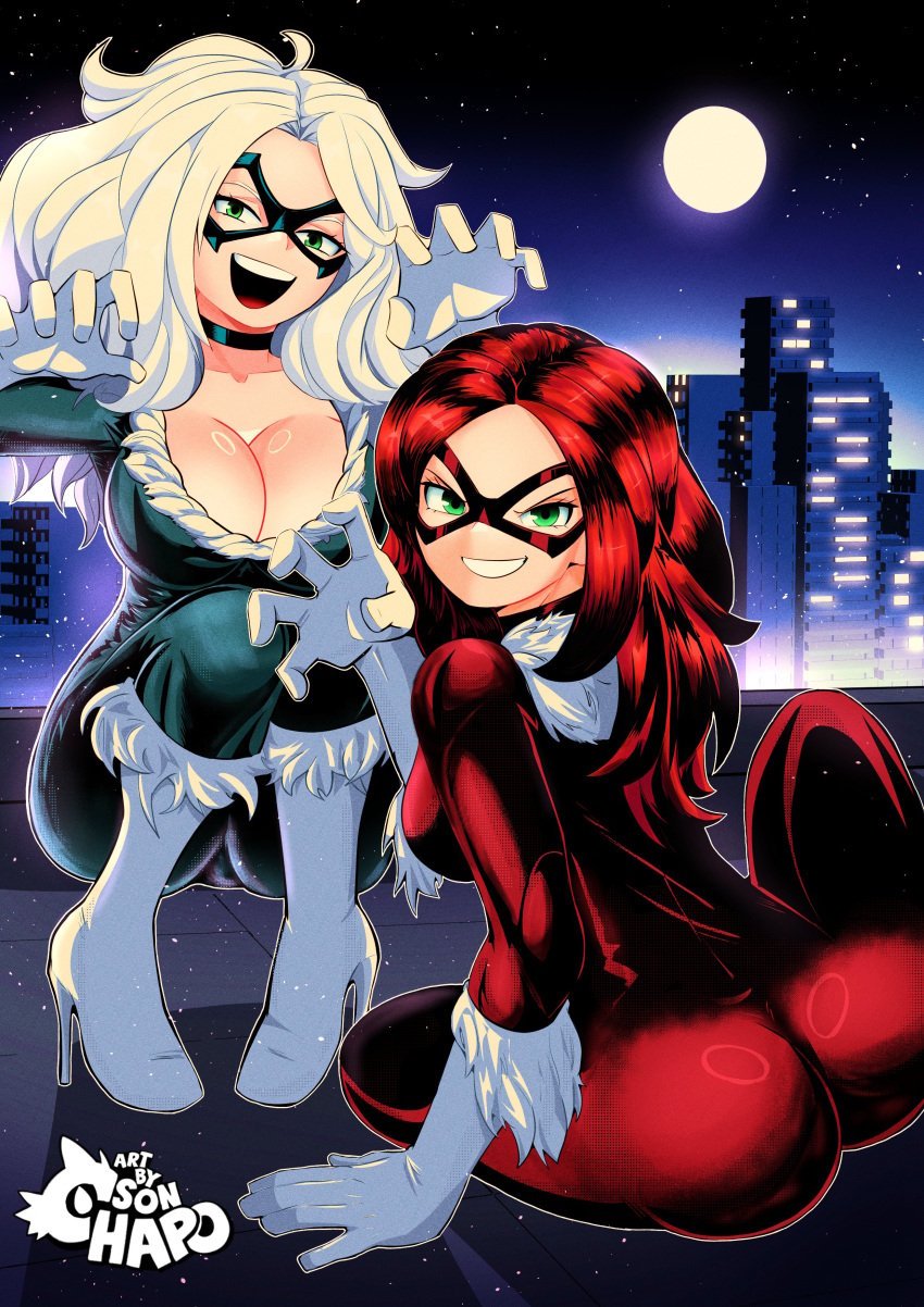 black_cat_(cosplay) black_cat_(marvel) felicia_hardy marvel marvel_comics mary_jane_watson sonchapo spider-man_(series) tagme