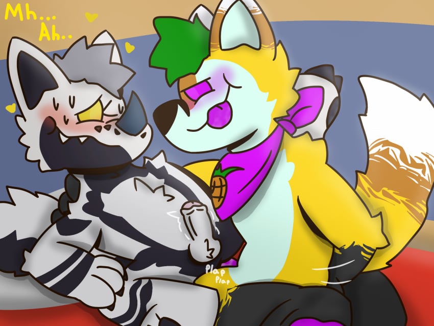 anal anonymous_artist anthro bandana bed betaetadelota bodily_fluids canid canine cum dominant dragon duo fox fur furniture genital_fluids genitals hearts_around_head hi_res kerchief male male/male mammal maverick_(betaetadelota) mythological_creature mythological_scalie mythology penis pineapple_fox plap popufur purple_body saliva saliva_on_foot saliva_on_tongue scalie throbbing throbbing_penis wagon white_body white_fur yellow_body yellow_fur youtube youtuber