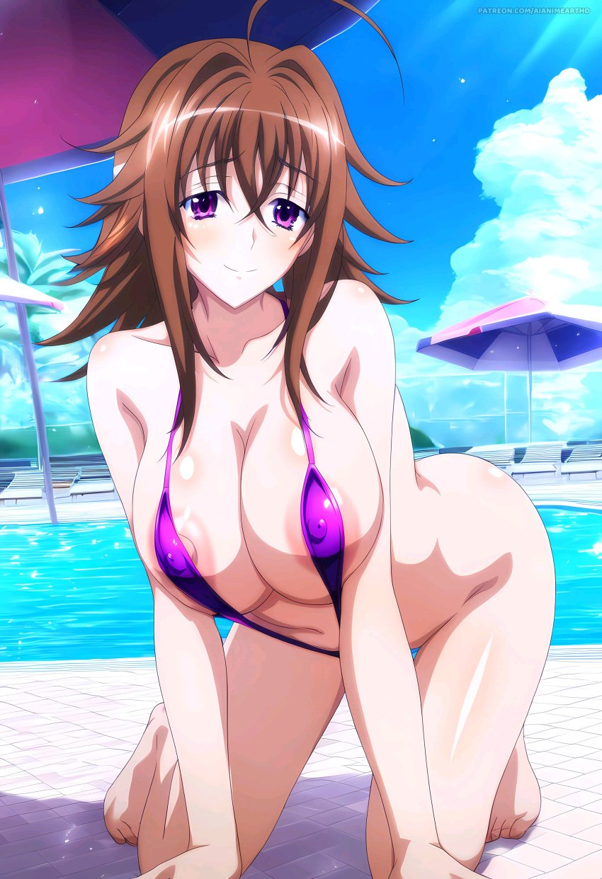 1female 1girls ai_assisted ai_generated aianimearthd big_breasts breasts commentary_request english_commentary female female_only hi_res high_school_dxd highres light-skinned_female light_skin mixed-language_commentary nipples solo solo_female venelana_gremory very_high_resolution visible_nipples