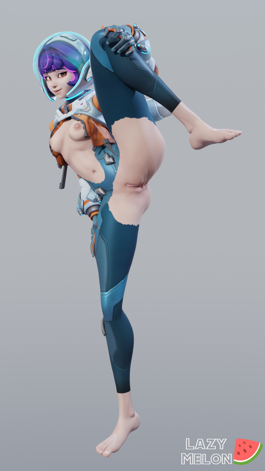 1girls 3d almost_naked almost_nude areola areolae asian asian_female barefoot blue_hair bodysuit breasts breasts_out clothed clothed_female clothing eyeshadow feet female gloves grabbing_legs helmet human jacket juno_(overwatch) labia lazymelon leg_up leggings legs legwear lips long_legs looking_at_viewer overwatch overwatch_2 pink_hair pov pov_eye_contact pussy red_eyes ripped_clothing shaved_crotch shaved_pussy shiny_skin smiling_at_viewer smirking_at_viewer solo solo_female solo_focus spacesuit standing standing_on_one_leg straight suit thighs tiptoes toes two-tone_hair vagina white_background white_body white_skin