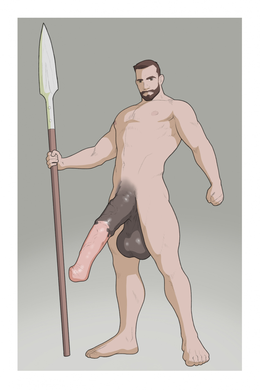 balls big_balls big_penis boner erection facial_hair horsecock human_with_animal_genitalia human_with_horsecock male male_only morguntheorc nude penis solo solo_male spear