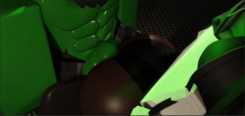 1boy 1girls 3d ass ass_focus big_ass cometrr34 dark_skin green_skin panties roblox robloxian rubbing_penis_on_ass source_request tagme