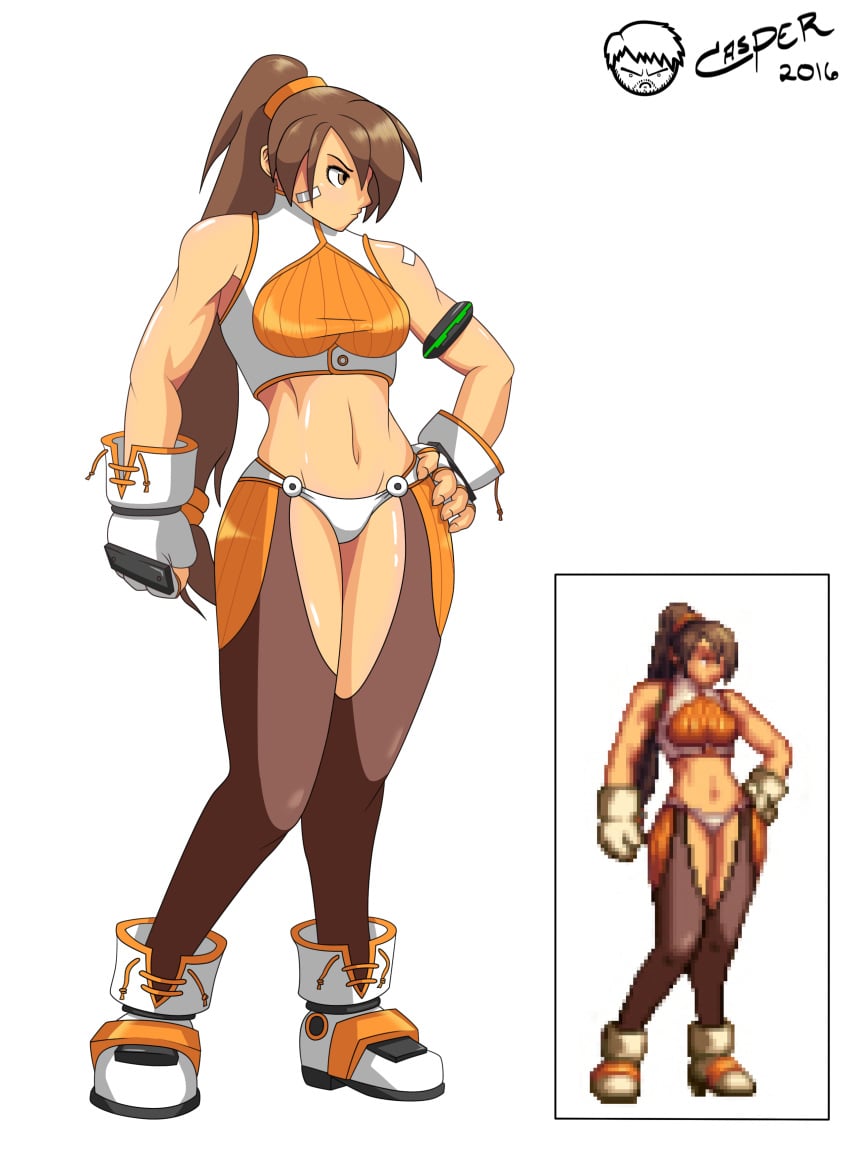 breasts brown_hair casper_(artist) dungeon_and_fighter dungeon_fighter_online thighs