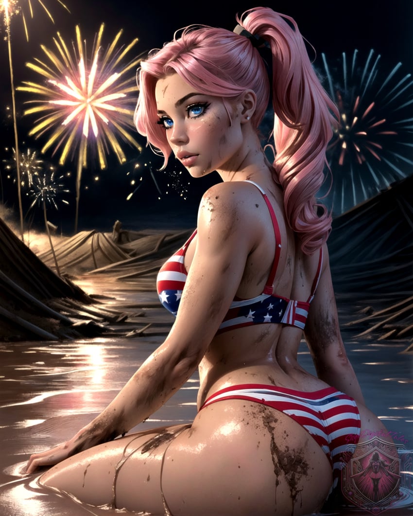 ai_generated ass dirty dirty_girl female female_only mud muddy nai_diffusion original sideboob solo stable_diffusion tagme