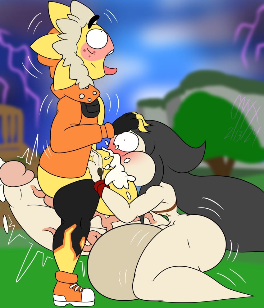 1femboy 2boys ass background balls balls_deep big_ass big_balls big_butt big_penis big_thighs black_hair blowjob blowjob_face blowjob_only blurry_background blush buckteeth cheek_bulge clothes color colored copyright_request cum cum_drip cum_in_mouth cum_inside cum_on_face cum_splatter cumming cumming_together cumming_while_penetrated cumming_while_penetrating deep_penetration deepthroat detailed_background drinking_cum ejaculation enjoying epic_games erect_penis erection eyebrows eyes_rolling_back fellatio femboy femboy_on_male fingerless_gloves fortnite genitals gloves grass hand_on_hip hill hood hoodie hyper hyper_balls hyper_genitalia hyper_penis hyper_testicles jacket light-skinned_male light_skin light_skinned_femboy lightning long_hair male male_only mouth_full_of_cock mouth_full_of_cum mouthful naked nude on_knees onyx_twilight open_clothes open_hoodie open_jacket oral oral_sex orgasm orgasm_face orgasm_from_oral original_character outside pants_down penetration penis pleasure_face practically_nude pulled_down_pants raised_eyebrows sex shoes side_view sihn_twilight_(onyx_twilight) skinny sucking sucking_penis sunspot_(fortnite) thighs thrusting_into_mouth tongue tongue_out tree vein veins veiny veiny_penis video_games wide_eyed yellow_body yellow_skin