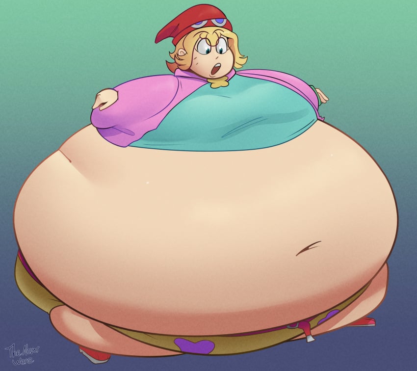 amitie bbw belly expansion inflation obese_female puyo_puyo theneverwere