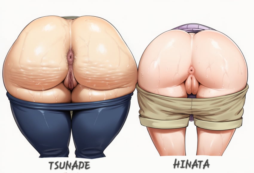 2girls ai_generated anal_hair anus_peek ass_comparison ass_focus ass_overhang ass_size_difference bending_over body_comparison bubble_ass bubble_butt butt_crack butt_focus buttocks cellulite cellulite_ass chubby_female cleaning_pussy comparing comparing_butts doughy_ass fat_ass gluteal_fold hair_around_ass hairy_anus hip_dips hyuuga_hinata innie_pussy labia labia_minora mature_female meaty_pussy name_tag naruto_(series) outie_pussy pants_down presenting_anus presenting_hindquarters presenting_pussy pubic_hair pulling_down_pants round_ass shaved_pussy size_comparison small_anus sweat sweating take_your_pick teacher teacher_and_student toned_female tsunade