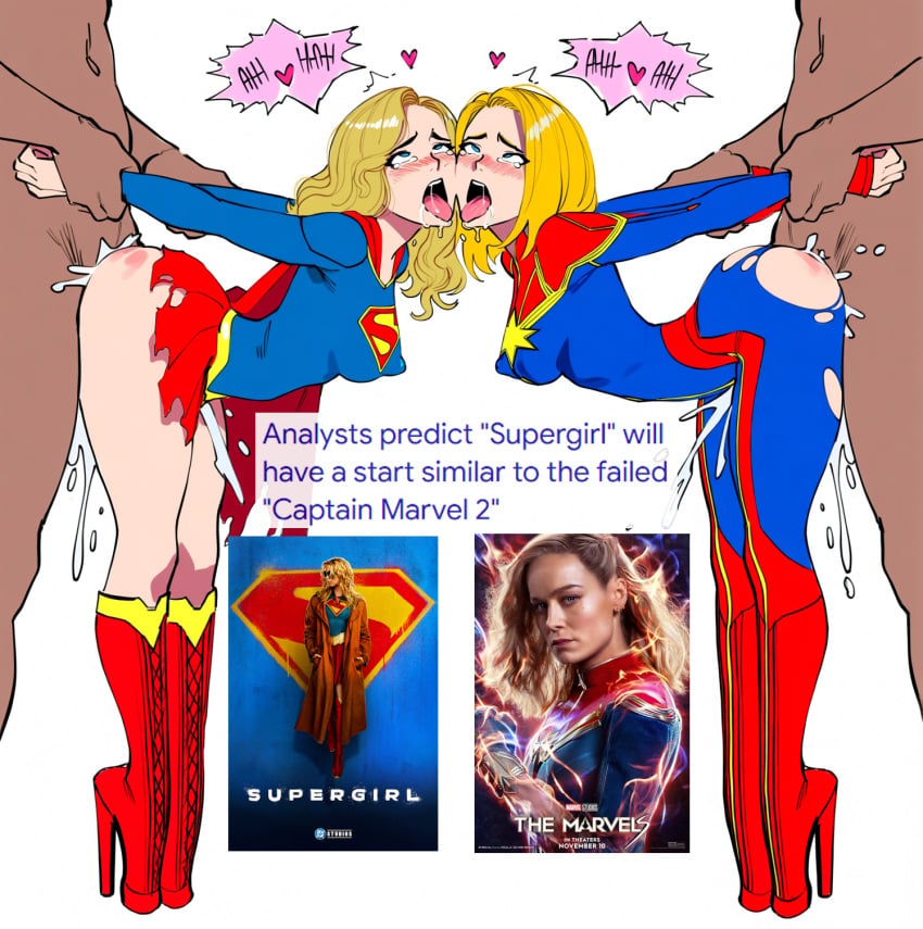 2boys 2girls ai ai_assisted ai_generated angry angry_expression angry_face blonde_hair blue_eyes breasts_out brie_larson captain_marvel carol_danvers clothing crossover crying crying_with_eyes_open cum cum_on_body dangling_legs dc dc_comics defeat defeated_heroine domination embarrassed eyeliner failure female female_focus feminism feminist feminist_bitch femsub forced_submission fucked_from_behind genital_fluids google google_gemini helpless helpless_female helpless_superheroine heroine human humiliated humiliating humiliation humiliation_fetish light_skin light_skinned_female long_hair male/female marvel marvel_cinematic_universe marvel_comics milly_alcock misogyny movie movie_reference nipples owned owned_bitch partially_clothed pathetic pathetic_female pounding pussy_penetration raped_female sad sad_sub sex skirt solo submissive submissive_female supergirl supergirl_(2026) supergirl_(dcu) supergirl_(series) superhero superheroine superman_(2025) superman_(series) tears text the_marvels unhappy unhappy_female vaginal_penetration