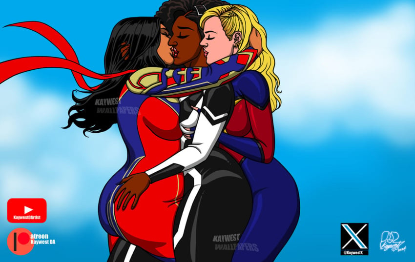 3girls avengers big_ass big_breasts breasts brie_larson brown-skinned_female brown_body brown_skin bust busty captain_marvel carol_danvers celebrity champions curvaceous curvy curvy_figure dark-skinned_female dark_skin digital_media_(artwork) female hips hourglass_figure huge_ass huge_breasts iman_vellani kamala_khan kaywest large_ass large_breasts light-skinned_female light_skin marvel marvel_cinematic_universe marvel_comics mature mature_female monica_rambeau ms._marvel ms._marvel_(kamala_khan) photon_(marvel) real_person slim_waist spectrum_(marvel) tan-skinned_female tan_body tan_skin the_marvels thick thick_hips thick_legs thick_thighs thighs top_heavy voluptuous waist wide_hips yuri