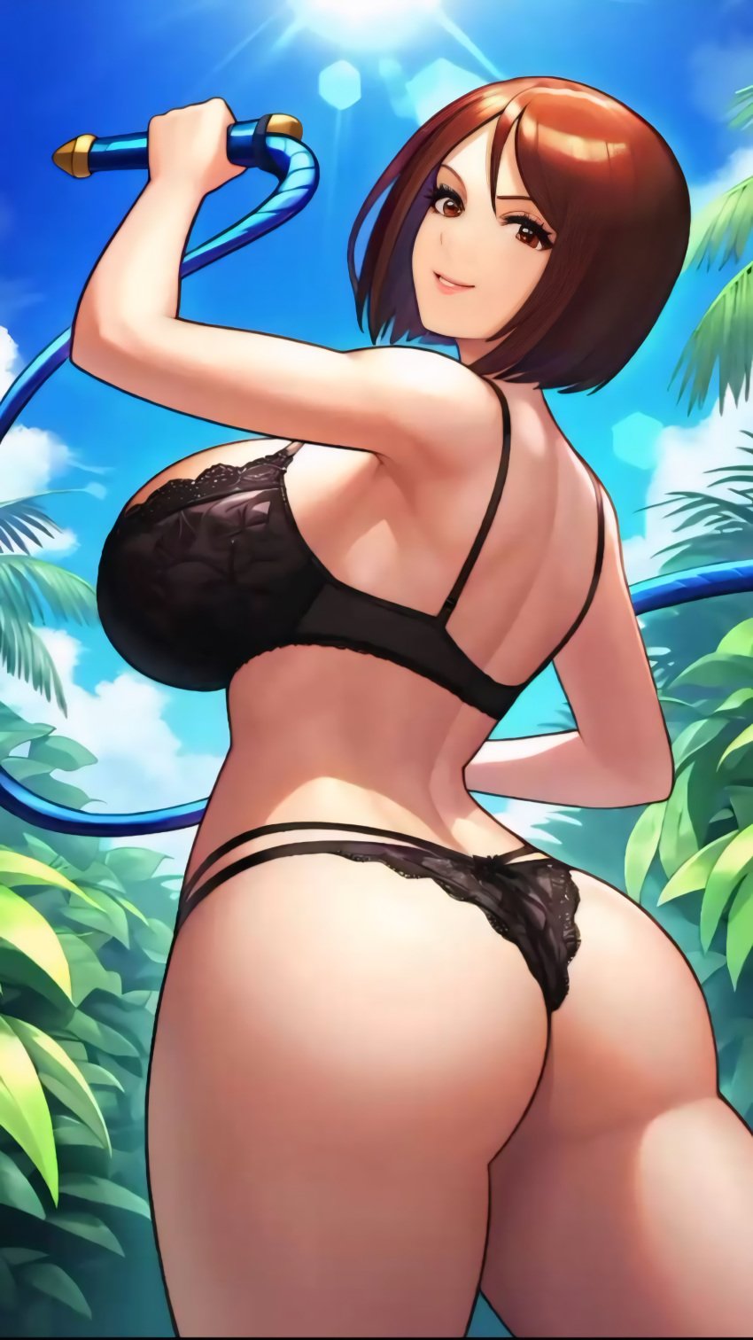 1girls ai_generated artist_request background black_bra black_lingerie black_panties bra brown_eyes brown_eyes_female brown_hair brown_hair_female clouds day daytime delicious_ass fat_ass fat_boobs fat_breasts fat_butt female female_only girl_only hairband huge_ass huge_boobs huge_breasts huge_butt king_of_fighters kof large_ass large_boobs large_breasts legs lingerie long_hair long_hair_female looking_at_viewer looking_back looking_back_at_viewer medium_hair medium_hair_female only_female only_girl panties remastered sexy sexy_girl sexy_pose sky snk solo solo_female solo_focus the_king_of_fighters thick_legs thick_thighs thighs upscaled whip whip_(kof) young young_female young_girl