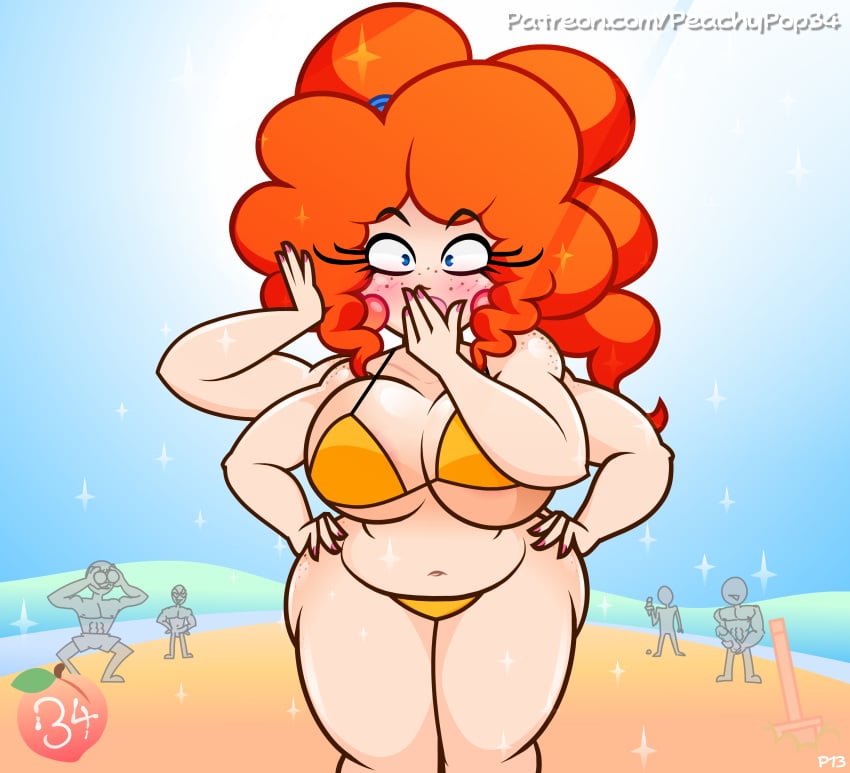 4_arms big_ass big_breasts freckles ginger jess_(peachypop34) multi_arm multi_limb peachypop34 red_hair surprised