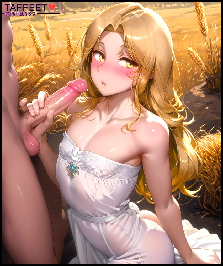 2boys abs ai_generated blush cute edited elden_ring femboy feminine_male gay girly handjob horny logo miquella otoko_no_ko patreon taffeet thin_waist trap yaoi