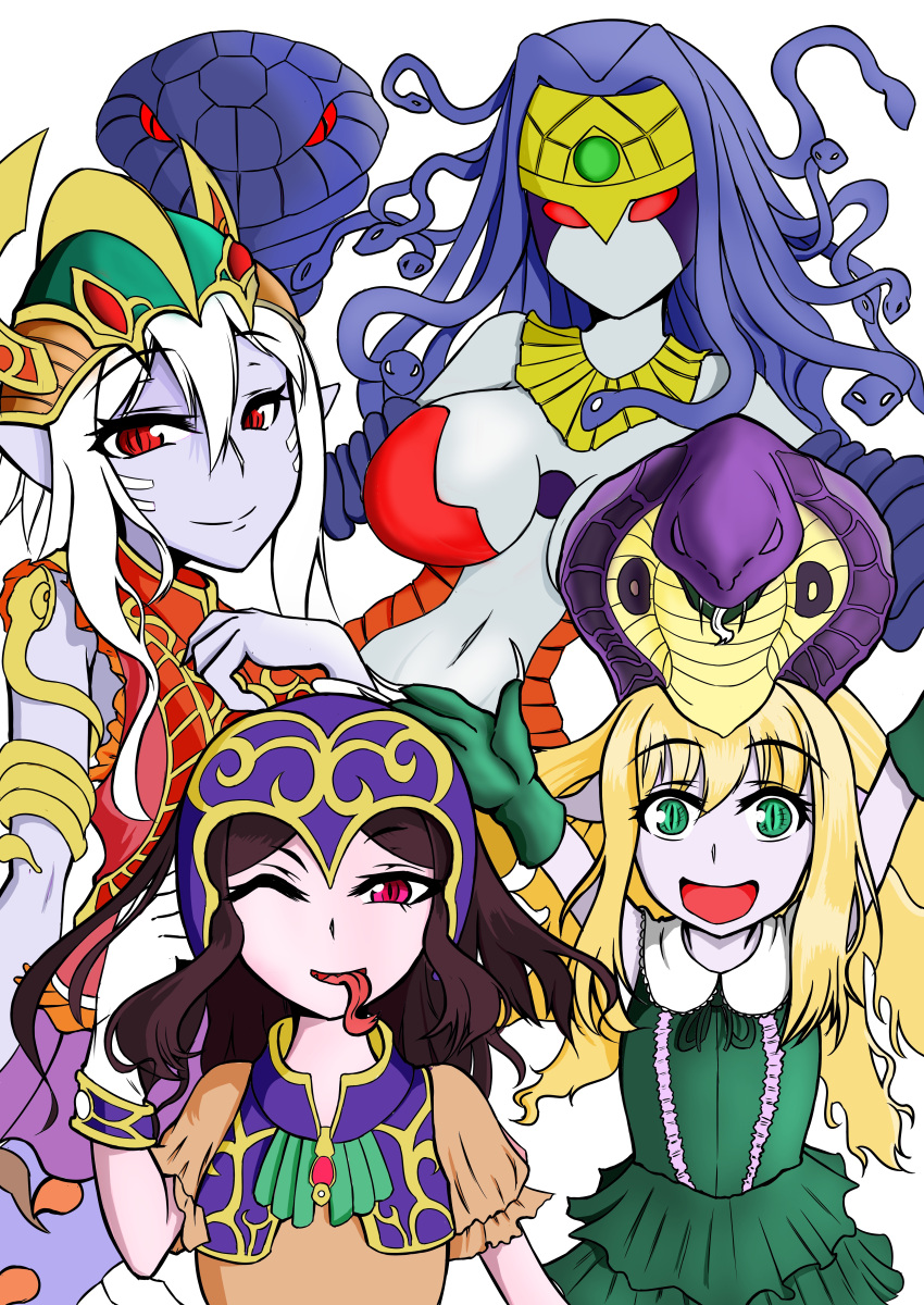 4girls duel_monster lamia monster_girl nbhimecwkxzee4z reptilianne_echidna reptilianne_lamia reptilianne_naga snake_girl vennominaga_the_deity_of_poisonous_snakes yu-gi-oh!