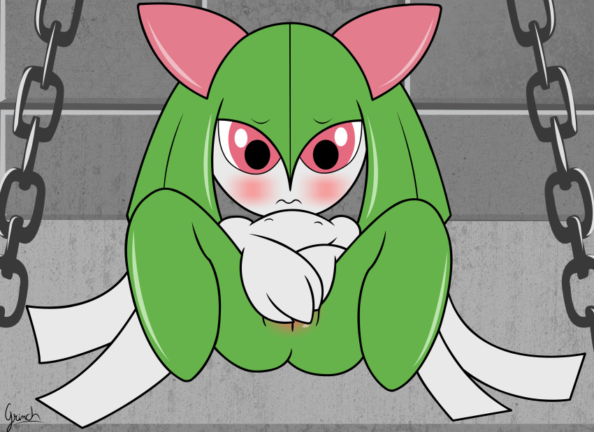 blush dungeon female forced grinch_(artist) hi_res humanoid imminent_rape interspecies kirlia nintendo nipples pokemon pokemon_(species) pokephilia pussy shy solo spread_legs spreading video_games