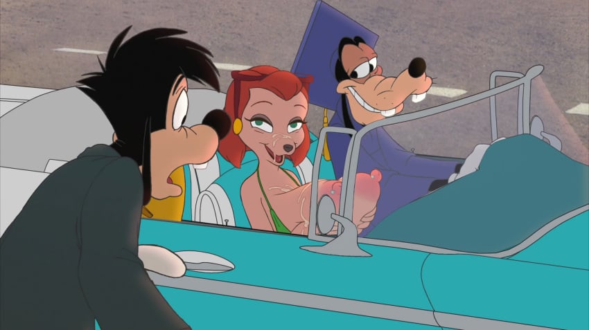 1girls an_extremely_goofy_movie big_breasts bikini bob_cut breasts cum_on_breasts disney edit editfag eyeshadow female glasses glasses_on_head goof_troop goofy green_eyes huge_breasts large_breasts male max_goof nipples screenshot screenshot_edit sylvia_marpole