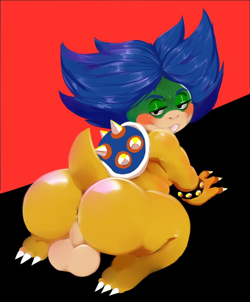 1boy 2017 3_toes 4_fingers absurd_res anthro anthrofied anus ass backsack balls bedroom_eyes big_ass big_butt black_eyes blue_hair blush bubble_ass bubble_butt buckteeth butt claws completely_nude dat_ass eyebrows eyelashes fat_ass fat_butt femboy genitals girly green_scales hair hi_res huge_ass huge_butt humanoid_genitalia humanoid_hands koopa koopaling koopalings looking_at_viewer looking_back ludwig_von_koopa male male_focus male_only mario_(series) multicolored_scales nintendo nude nude_male plump_ass presenting presenting_anus presenting_ass presenting_balls presenting_butt presenting_hindquarters raised_tail reptile round_ass round_butt scales scalie seductive seductive_eyes seductive_look seductive_smile shell slightly_chubby smile solo solo_focus solo_male soulteam spiked_bracelet spiked_shell spikes sssonic2 sugarfrog tail tan_scales teapot_(body_type) testicles thick thick_ass thick_thighs three_tone_scales toes trap turtle turtle_shell two_tone_scales video_games wide_hips yellow_scales