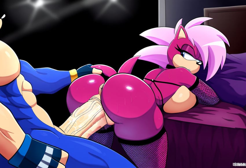 ai_generated ass blue_body breasts female incest magenta_fur male male/female pink_hair sex sonia_the_hedgehog sonic_(series) sonic_the_hedgehog sonic_the_hedgehog_(series) sonic_underground straight veiny_penis