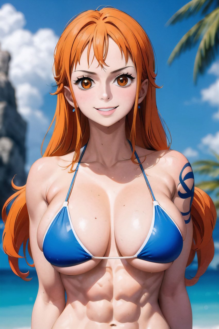 ai_generated bikini clothing female female_only nami_(one_piece) one_piece ray555