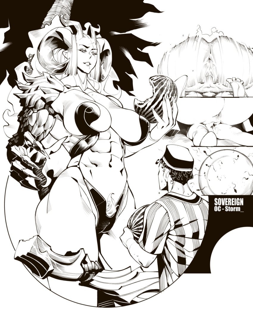 1boy 1girls abs anus asshole athletic athletic_female balls big_ass big_breasts big_dom_small_sub breasts buru cameltoe cock cum_inside death_by_snoo_snoo demon demon_girl demon_horns dominant_female female girl_on_top hairy_pussy horns huge_ass impregnation large_breasts larger_female long_fingernails long_hair male male_penetrating male_penetrating_female muscular muscular_female penis pubes pubic_hair pussy rough_sex sex size_difference smaller_male snu-snu watermelon