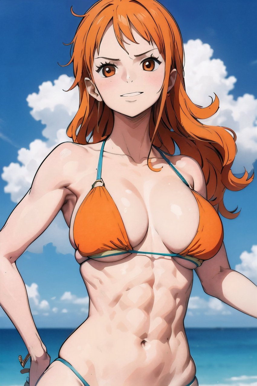 ai_generated bikini clothing female female_only nami_(one_piece) one_piece ray555