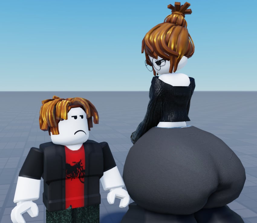 3d acorn_hair ass_bigger_than_head bacon_hair bored_expression dat_butt deviantart_link giant_ass holy_fuck_i'm_cumming hot_as_fuck huge_ass looking_at_each_other massive_ass roblox roblox_studio trippinguy wearing_glasses