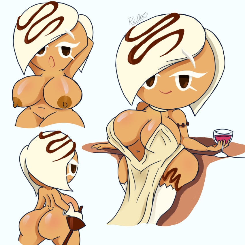 big_ass big_breasts cookie_run cookie_run_ovenbreak multicolored_hair nude rexoacrylla tagme white_choco_cookie white_hair