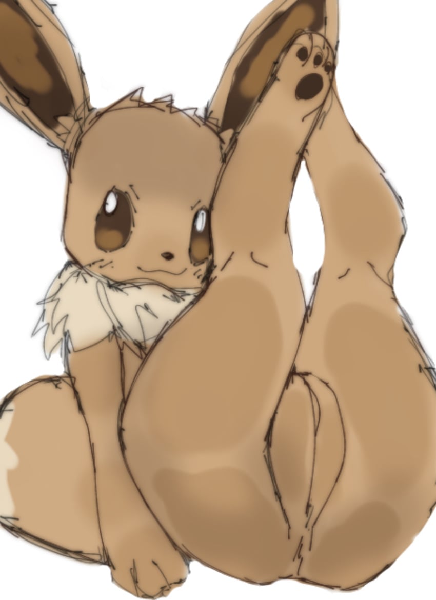 2d eevee female furry nelsi pokemon pokemon_(species) presenting puffy_pussy pussy vagina