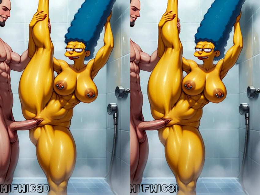 ai_generated male_focus marge_simpson mifwic3d stereogram the_simpsons virtual_reality vr vr_headset