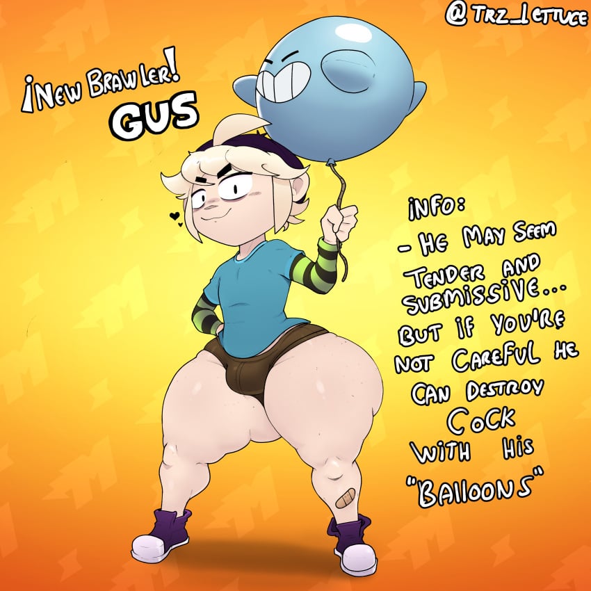 aged_up big_ass brawl_stars commission femboy gus_(brawl_stars) male male_only solo_male tagme thick_ass thick_thighs trz_lettuce white_hair