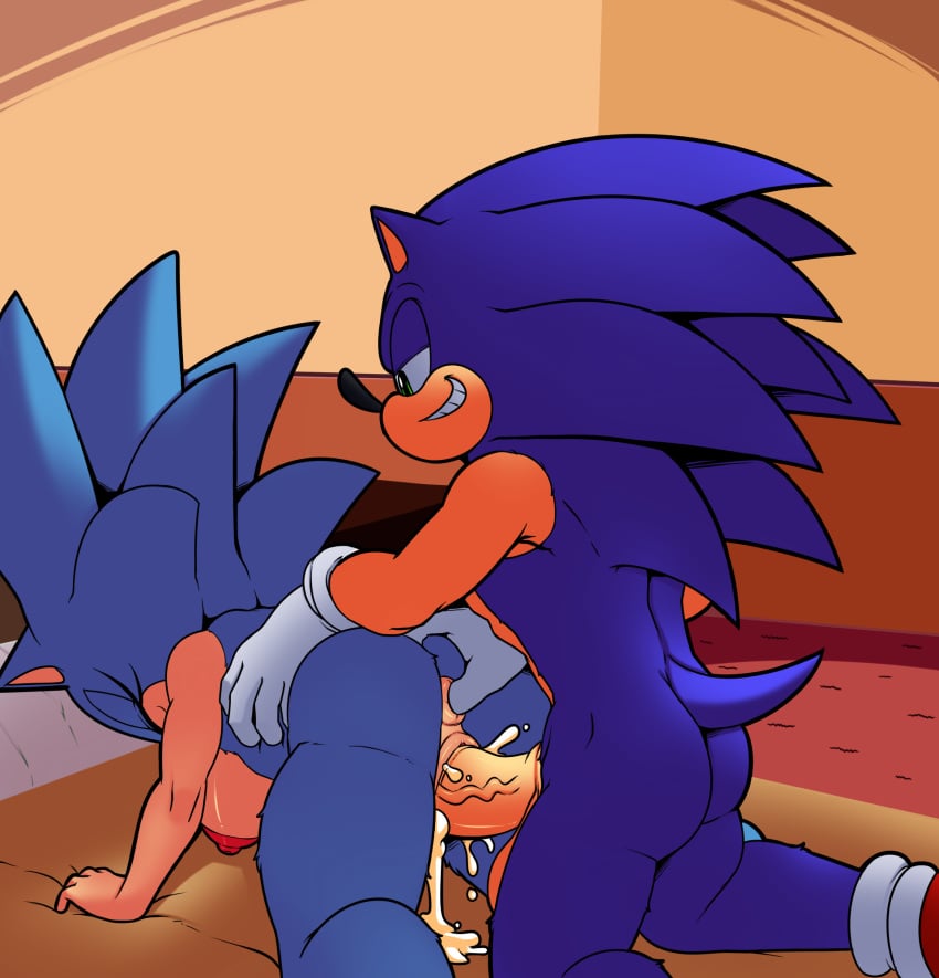 1boy 1girls ass big_ass big_breasts big_butt big_penis breasts exposed_torso female fingering fingering_anus fingering_ass footwear genderswap_(mtf) handwear hedgehog hornybunny huge_cock humanoid male mammal penis rule_63 selfcest sonic_(series) sonic_the_hedgehog sonique_the_hedgehog square_crossover superbunnygt tagme vaginal vaginal_penetration