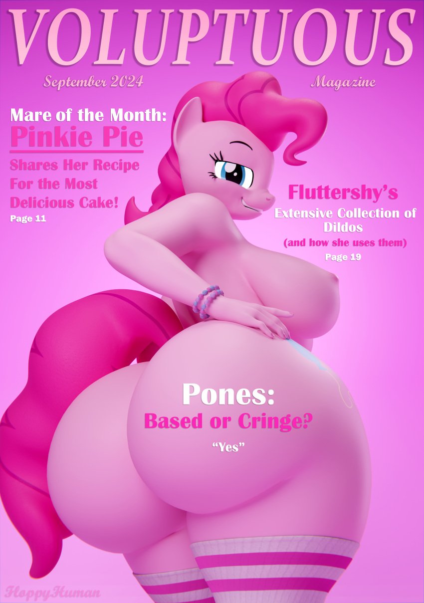 1girls 3d anthro areolae ass big_ass big_breasts blue_eyes bottom_heavy breasts bubble_butt dat_ass equine fat_ass female female_only floppyhuman friendship_is_magic huge_ass large_ass legwear looking_at_viewer looking_back magazine_cover massive_ass my_little_pony nipples nude nude_female pink_body pink_hair pink_tail pinkie_pie_(mlp) png solo tail text thick_ass thighhighs