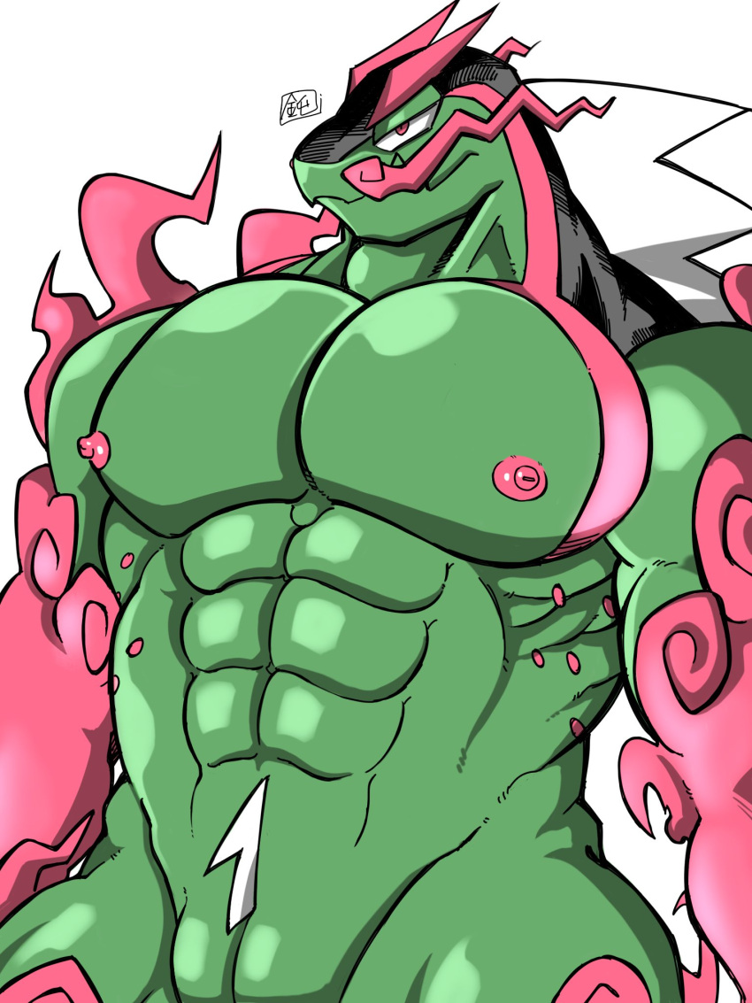 anthro bara barazoku basculegion fish genital_slit male male_only muscles muscular nintendo nude oyabasugiwarota pokemon solo solo_male