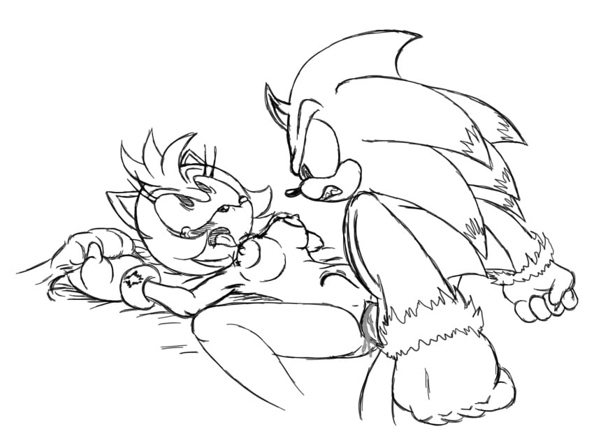 amy_rose anthro breasts cum_in_pussy cum_inside female fucked_silly gloves hedgehog male monochrome nude on_back open_mouth penetration sex simple_background sonic_(series) sonic_the_hedgehog sonic_the_werehog stomach_bulge tongue_out vaginal_penetration white_background wildswingding