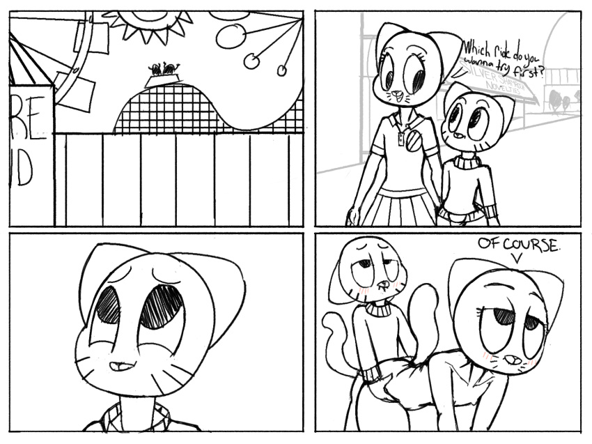 2017 age_difference anthro blue_fur blush breasts cartoon_network clothed clothing comic digital_media_(artwork) feline feline female fur gumball_watterson incest male mammal mother mother_and_son nicole_watterson nipples nude parent sex simple_background son text the_amazing_world_of_gumball whiskers young zambs