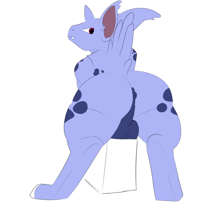 1boy alternate_color anthro anus ass big_butt box digital_media_(artwork) fish-ears girly horn looking_at_viewer male male_only nidorino nintendo nude pokémon_(species) pokemon shiny_nidorino shiny_pokemon simple_background solo spikes testicles video_games