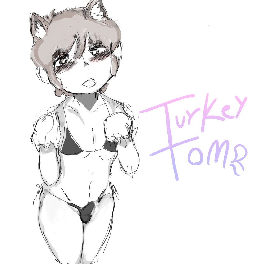 1boy boy cat_ears cat_paws femboy femboy_only leaking_cum leaking_precum looking_at_viewer male_focus pale-skinned_male pale_skin solo_femboy solo_male thong turkey_tom twink youtube youtuber