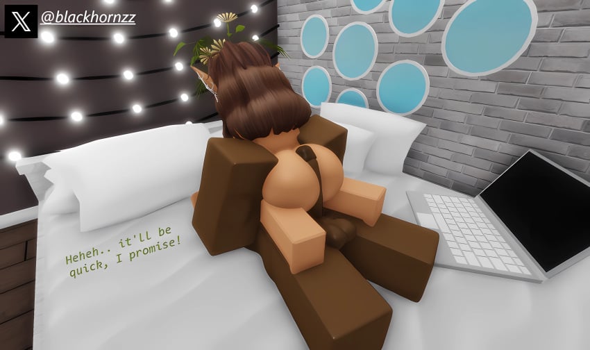 1boy 1girls 3d balls before_sex big_ass big_butt big_cock big_penis blackhornzz brown_hair buttjob dark-skinned_male elf_ears female female_on_top hotdogging interracial r15 riding roblox robloxian tagme twitter_username