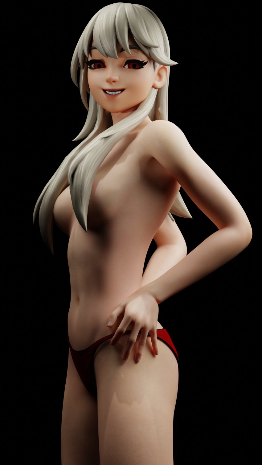 1girls 3d blender blonde_hair breasts brown_eyes catcherart completely_naked completely_naked_female completely_nude completely_nude_female female_focus female_only fortnite fortnite:_battle_royale lexa_(fortnite) looking_at_viewer navel panties posing princess_lexa_(fortnite) simple_background small_breasts topless