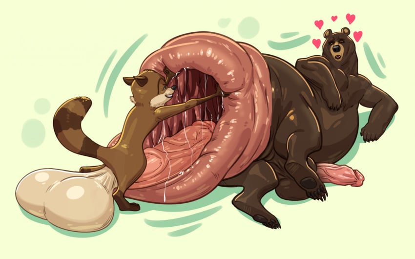 anal anal_prolapse anal_sex anthro anus ass balls bear bera big_anus big_balls butt_grab dessert doughnut duo food gaping gaping_anus genitals hand_on_butt heart_symbol hi_res huge_anus huge_balls hyper hyper_anus hyper_balls hyper_genitalia licking lotolotl male male/male mammal over_the_hedge pastry penetration penile penile_penetration penis penis_in_ass procyonid prolapse puffy_anus raccoon rj_(over_the_hedge) spread_anus spread_butt spreading tongue vein veiny_penis vincent_(over_the_hedge)