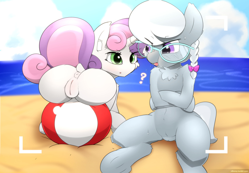 2017 ? anus ass ball beach beach_ball dock duo earth_pony equine eyewear female friendship_is_magic glasses hair hair_on_head hooves horn horse mammal multicolored_hair my_little_pony n0nnny outside pony pussy seaside silver_spoon_(mlp) sweetie_belle_(mlp) tongue tongue_out two_tone_hair underhoof unicorn young