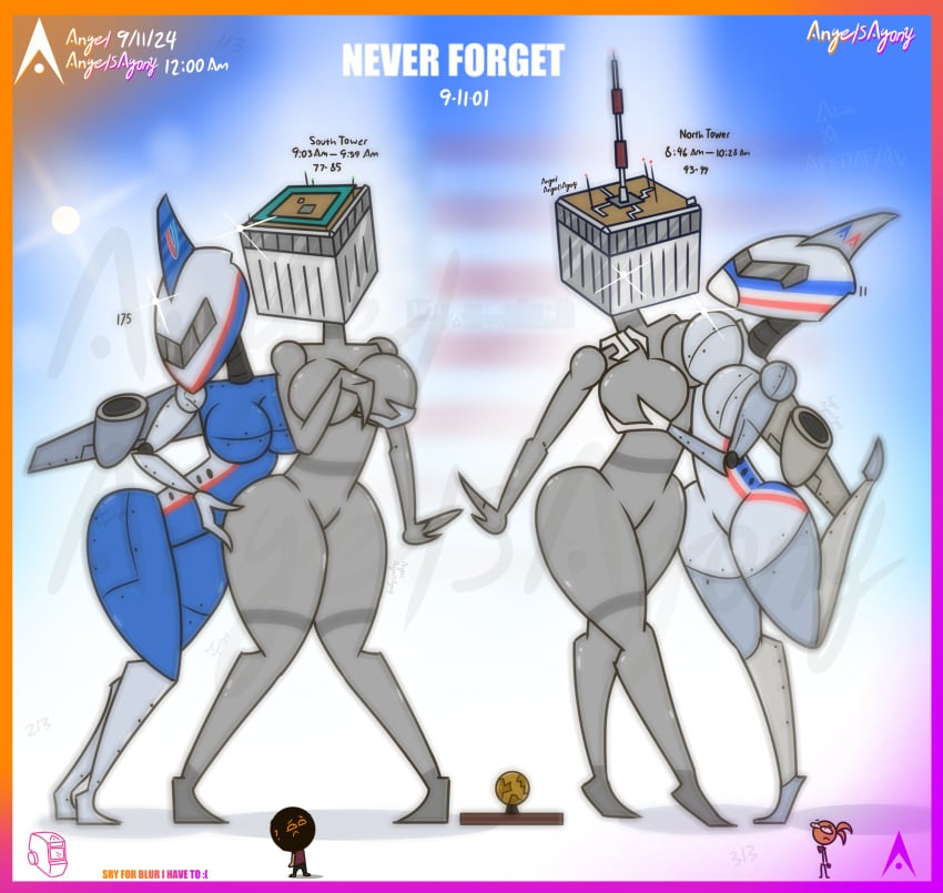 9/11 agonywelds aircraft airplane american_flag anthro anthro_plane ass breasts breasts building buildings controversial controversy deki female femdom hand_on_breast lens_flare never_forget offensive plane taller_girl tenna thick_ass thick_thighs thighs twin_towers worldtradesisters