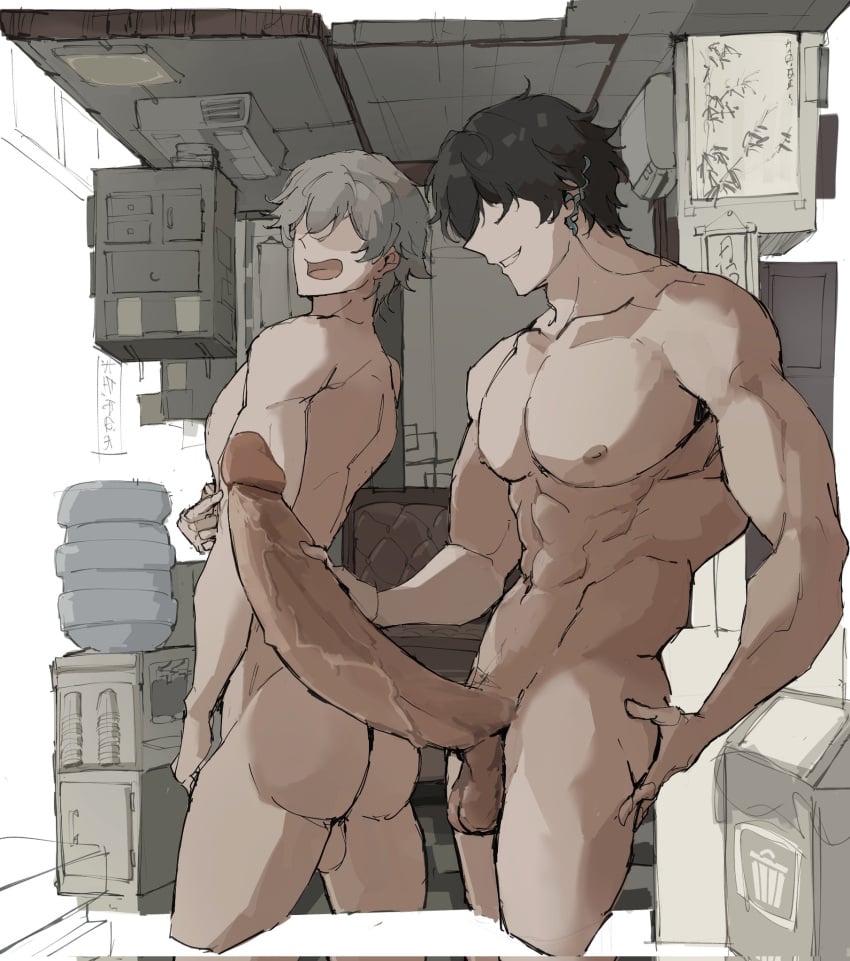 2boys big_pecs big_penis caelus_(honkai:_star_rail) dan_heng dan_heng_(honkai:_star_rail) gay gay_sex honkai:_star_rail jncx_325 muscular_male only_male