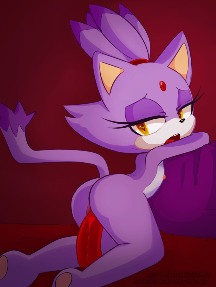 2017 anthro ass blaze_the_cat cummysonic dildo feline feline female flat_chested fur hair hearlesssoul hi_res kneeling mammal nipples nude open_mouth penetration pussy sex_toy solo sonic_(series) vaginal_penetration vaginal_penetration