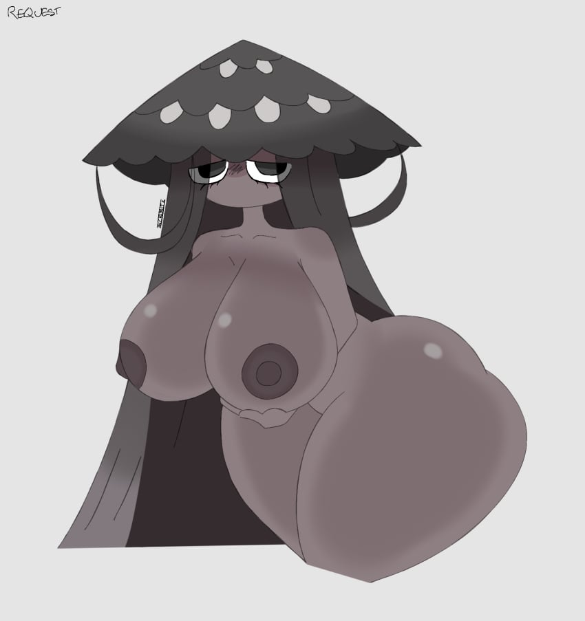 1girls 2d 2d_(artwork) 2d_artwork big_breasts black_eyes black_hair dark-skinned_female dark_skin doodle_world incrimit7 mourveil nude nude_female request roblox roblox_game self_upload tagme thick_thighs